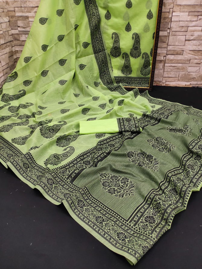 Meera 70 Cotton Silk Printed Casual Wear Weaving Saree Collection